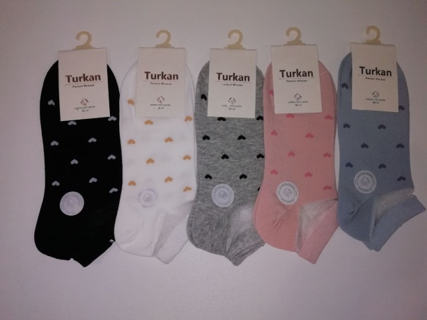 Носки женские с сердечками и капроновой вставкой