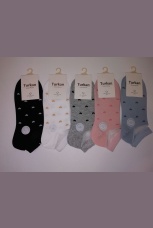 Носки женские с сердечками и капроновой вставкой