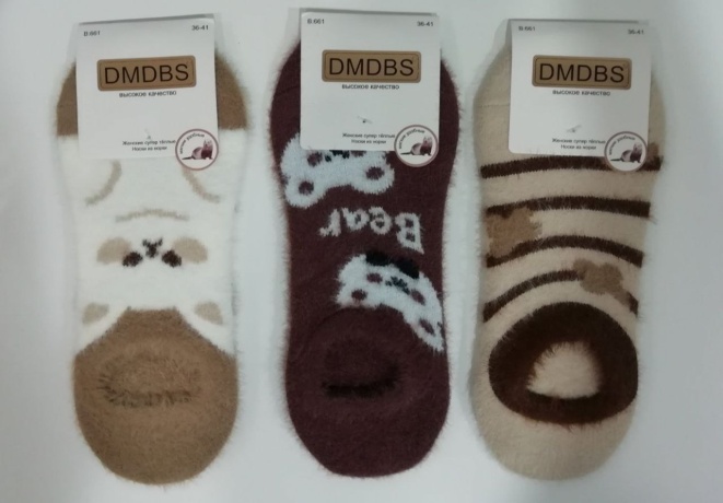 Женские носки B661, пушистые с мишкой