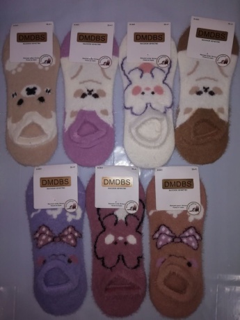 Женские носки пушистые с мишкой