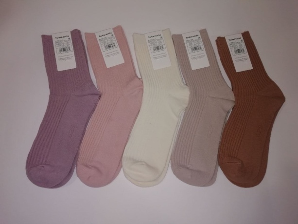 Женские носки 736, в рубчик, ассорти