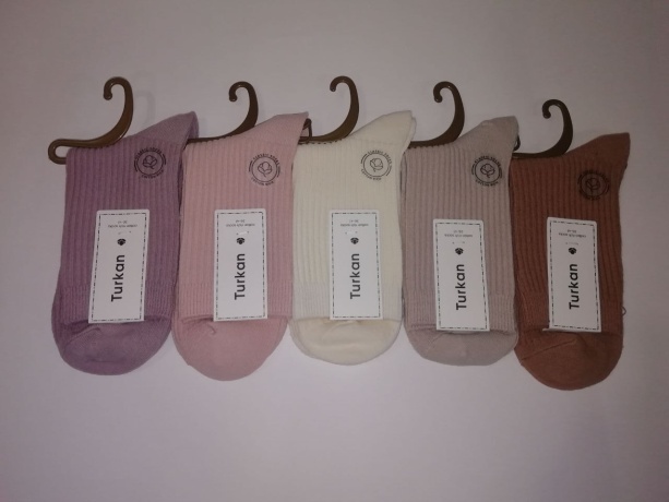 Женские носки 736, в рубчик, ассорти