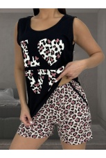 Женская пижама майка с шортами Love