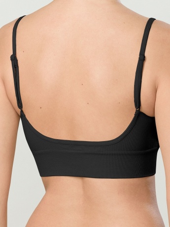 Майка-топ для женщин на тонких бретелях (черный)