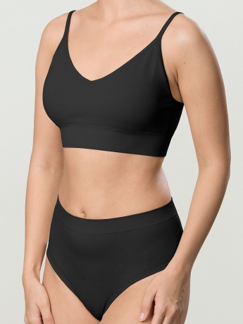 Майка-топ для женщин на тонких бретелях (черный)