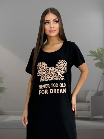 Туника женская черная с надписью