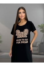 Туника женская черная с надписью