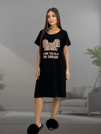 Туника женская черная с надписью