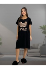 Туника женская черная с надписью