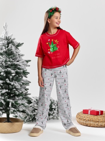 Новогодняя пижама Праздник-1 красный