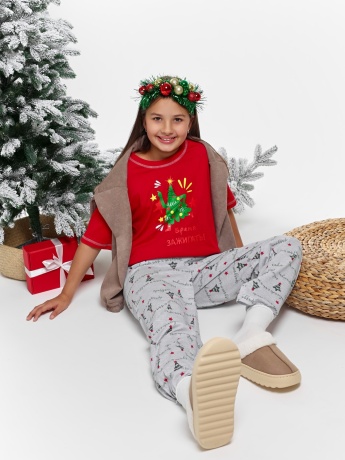 Новогодняя пижама Праздник-1 красный