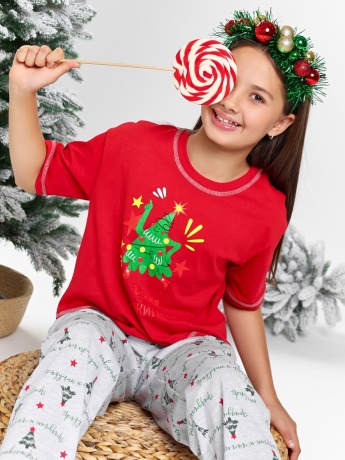 Новогодняя пижама Праздник-1 красный