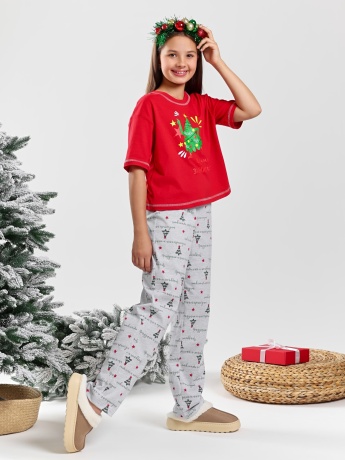 Новогодняя пижама Праздник-1 красный