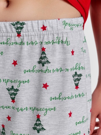 Новогодняя пижама для девочки Праздник-1 кармеланж