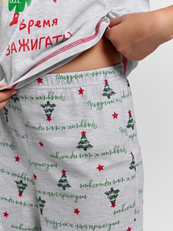 Новогодняя пижама для девочки Праздник-1 кармеланж