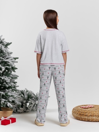 Новогодняя пижама для девочки Праздник-1 кармеланж