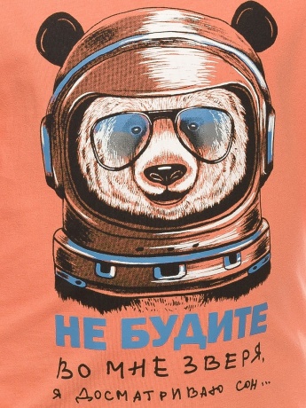 Комплект для мальчиков "Не будите во мне зверя" коралловый