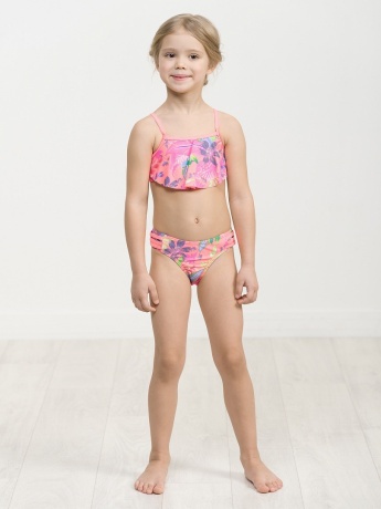 Купальный костюм для девочек ярко-оранжевый (рост 98-110)