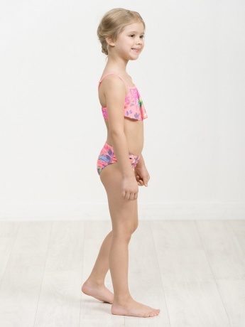 Купальный костюм для девочек ярко-оранжевый (рост 98-110)