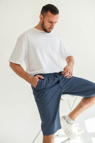 Бриджи мужские Льняные индиго