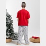 Новогодняя пижама fanily look для мальчика Праздник-2 красный
