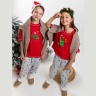 Новогодняя пижама fanily look для мальчика Праздник-2 красный