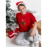 Новогодняя пижама fanily look для мальчика Праздник-2 красный