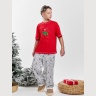 Новогодняя пижама fanily look для мальчика Праздник-2 красный