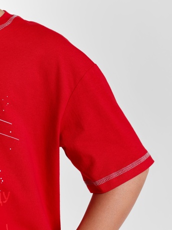 Новогодняя пижама fanily look для мальчика Праздник-2 красный