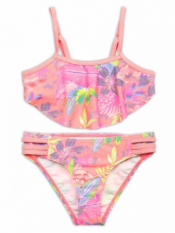 Купальный костюм для девочек ярко-оранжевый (рост 116-146)