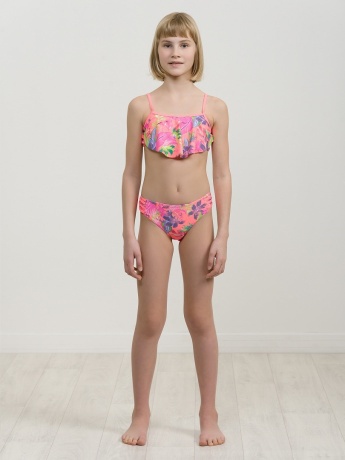 Купальный костюм для девочек ярко-оранжевый (рост 116-146)