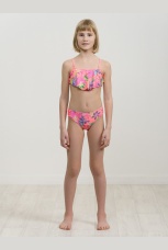 Купальный костюм для девочек ярко-оранжевый (рост 116-146)