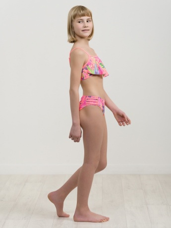 Купальный костюм для девочек ярко-оранжевый (рост 116-146)