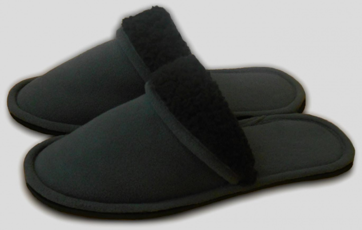 Мужские тапочки флис с закрытым носом