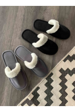 Мужские тапочки флис с закрытым носом