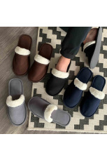 Мужские тапочки флис с закрытым носом