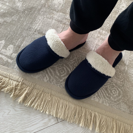 Мужские тапочки флис с закрытым носом