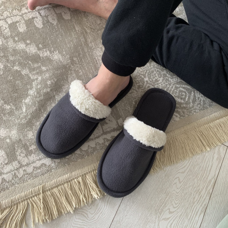 Мужские тапочки флис с закрытым носом