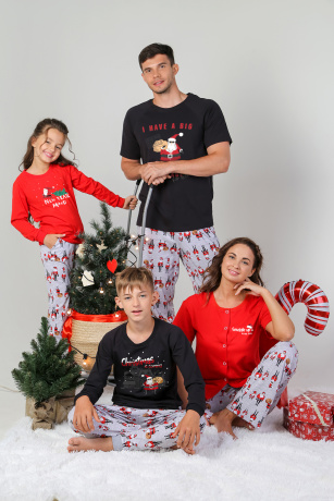 Пижама для мальчика в стиле family look "Мороз-2"