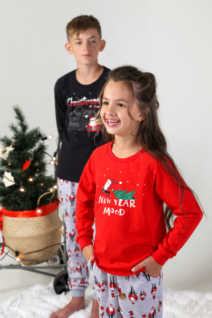 Пижама для мальчика в стиле family look "Мороз-2"