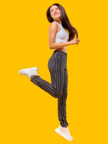 Брюки женские Полоска черно-белые