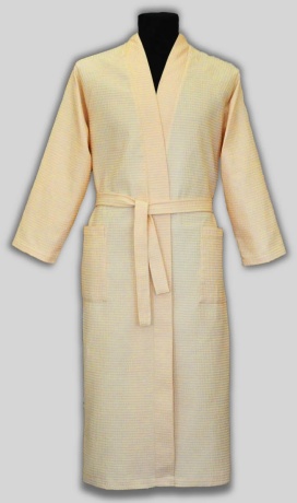 Халат-кимоно из вафельного полотна х/б, персиковый