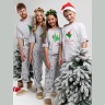 Новогодняя пижама для мальчика family look Праздник-2 серый