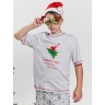 Новогодняя пижама для мальчика family look Праздник-2 серый