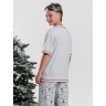 Новогодняя пижама для мальчика family look Праздник-2 серый