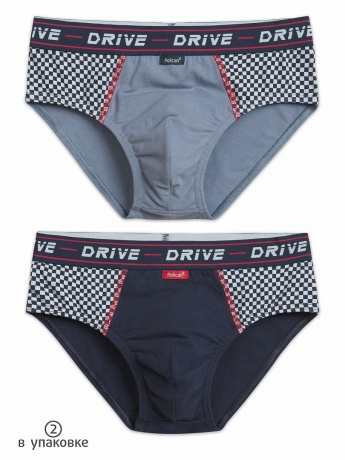 Трусы-слипы для мальчиков серый/т-синий (2 штук)