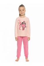 Комплект для девочек персиковый с барашком