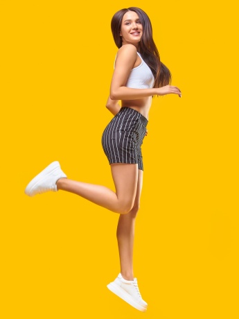 Шорты женские Полоска черно-белые