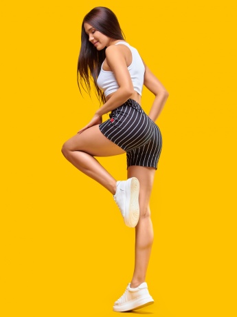 Шорты женские Полоска черно-белые