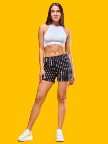 Шорты женские Полоска черно-белые